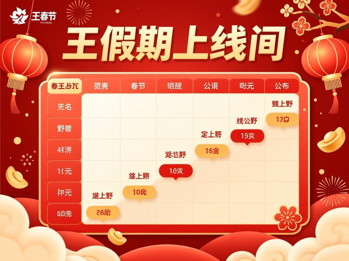 野王春节假期上线时间表公布