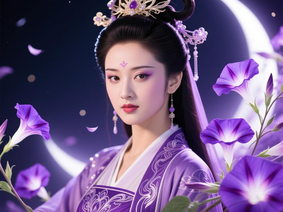 王昭君七夕皮肤曝光 紫色牵牛花特效