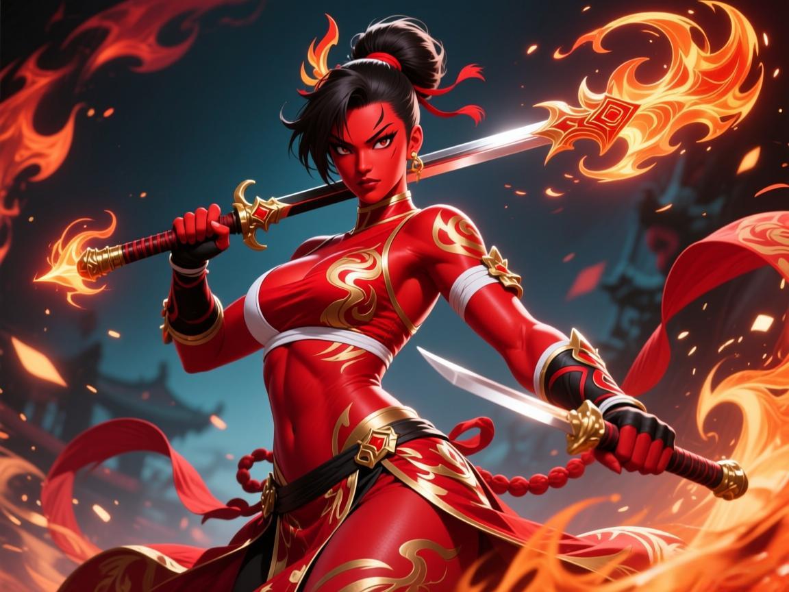 不知火舞传说限定大红皮肤7周年发布