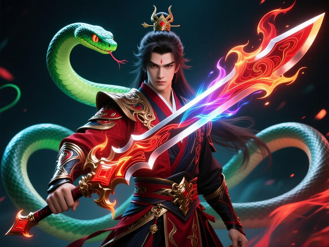 药仔无双蛇年限定器灵赤龙剑四色特效