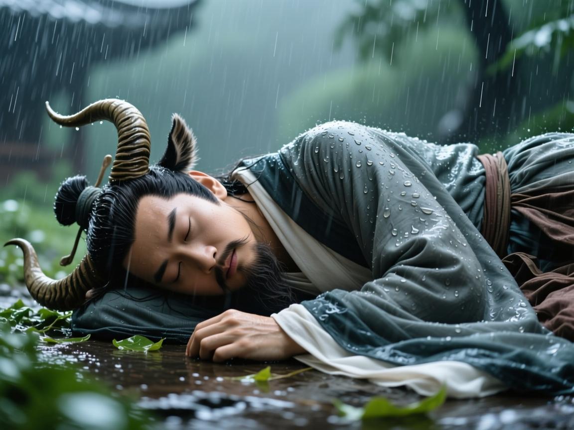 庄周牧神失礼皮肤：雨中慵懒睡意浓