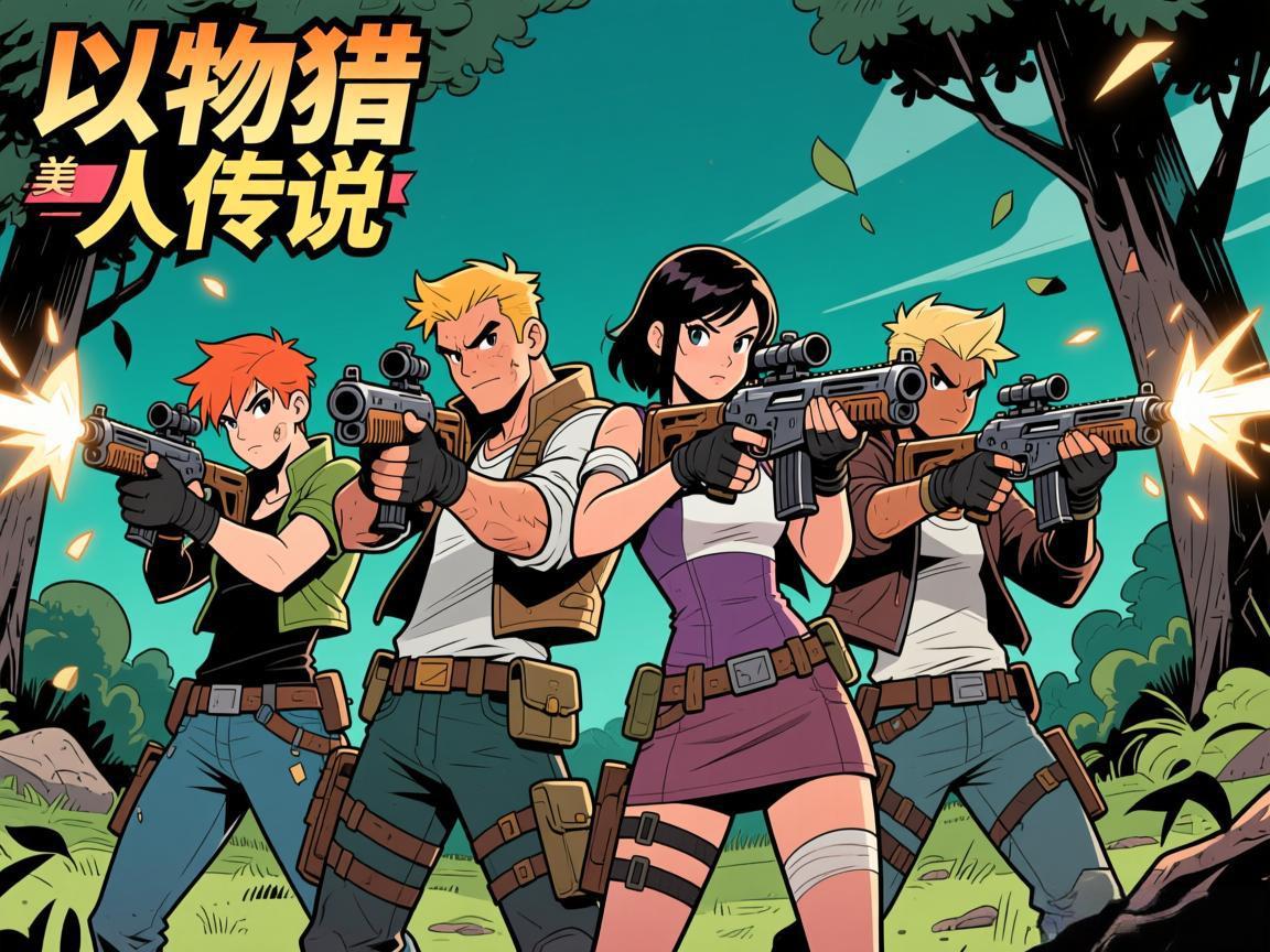 《以物猎人传说：美漫画风四人合作射击》